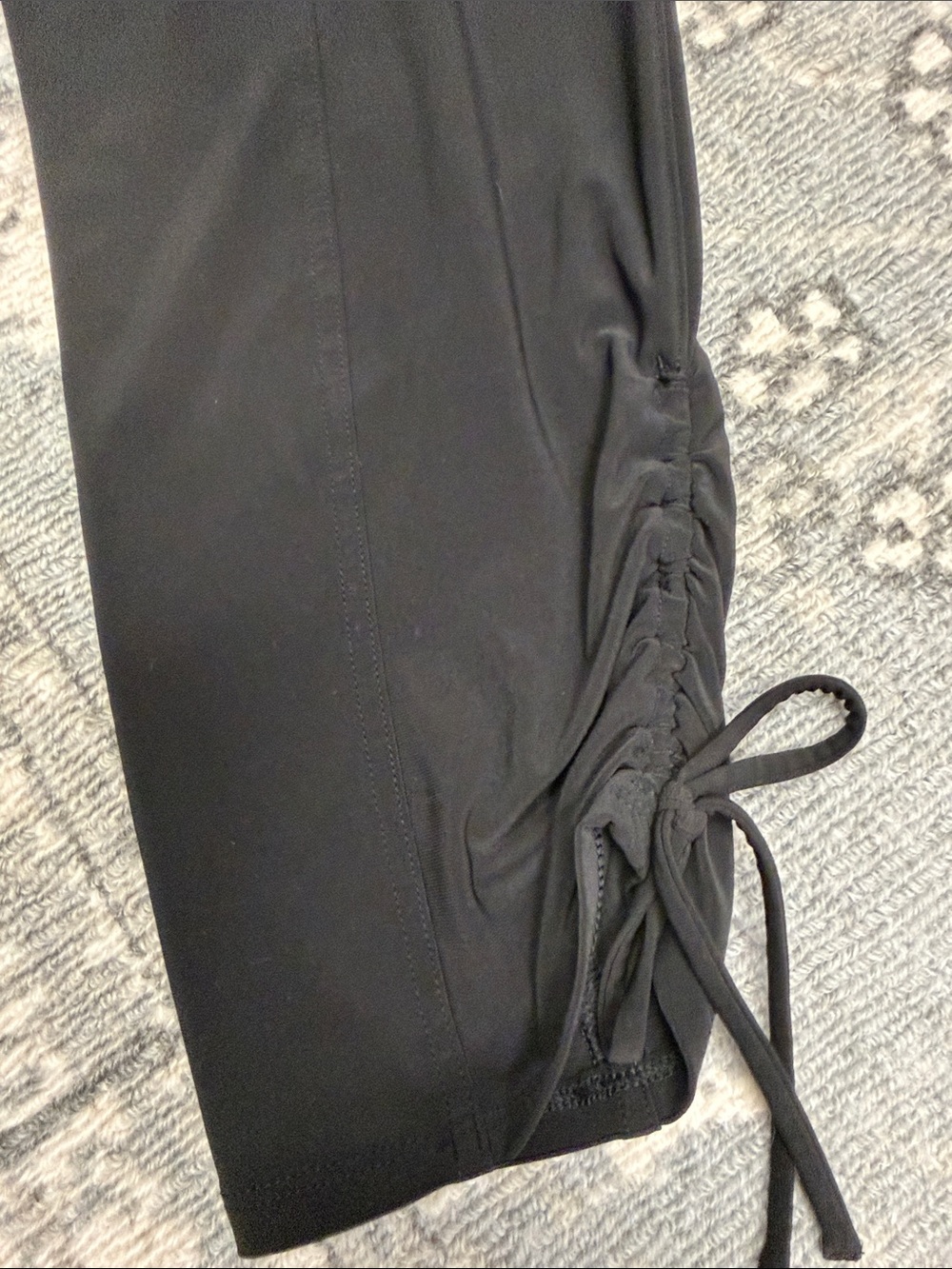 White House Black Market Black Cargo-Style Drawstring Track Pants - Picture 6 of 14